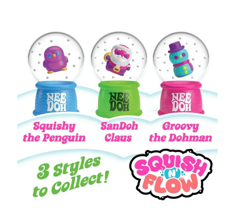 NeeDoh Squishmas Snow Globe, Holiday Stocking Stuffer Christmas Novelty Toy, Children Ages 3+