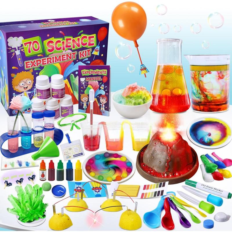 UNGLINGA 70 Lab Experiments Science Kits for Kids Educational Scientific Toys Birthday Gifts Idea for Girls Boys, Chemistry Set, Erupting Volcano, Fruit Circuits, S.T.E.M Activities Science Project