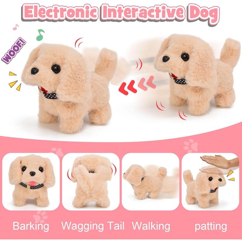 13Pcs Dog Toys for Kids Girls, Walking Barking Electronic Interactive Stuffed Dog Plush with Carrier & Accessories Toys Pretend Play Puppy Pet Care Playset, Gifts for Little Girls 3 4 5 6 Year Old