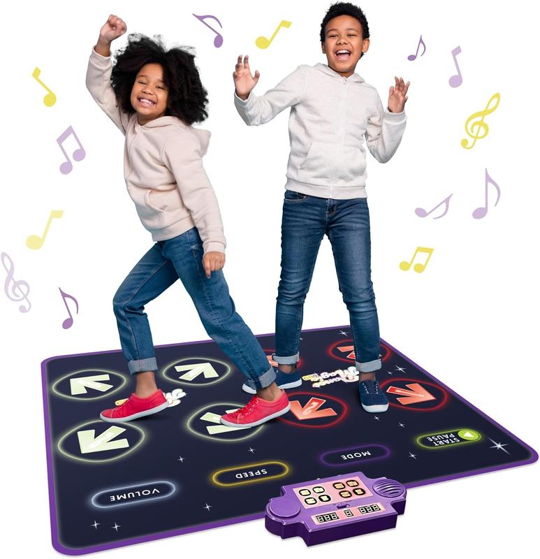 Dance Mat - with 8 Levels & Songs, 3 Speeds and 2 Modes - Light Up Electronic Kids Dance Mat for Kids Ages 4-8, 8-12, Toddlers 3-5   Dance Pad, Dancing Mat Toy Gift for Girls and Boys