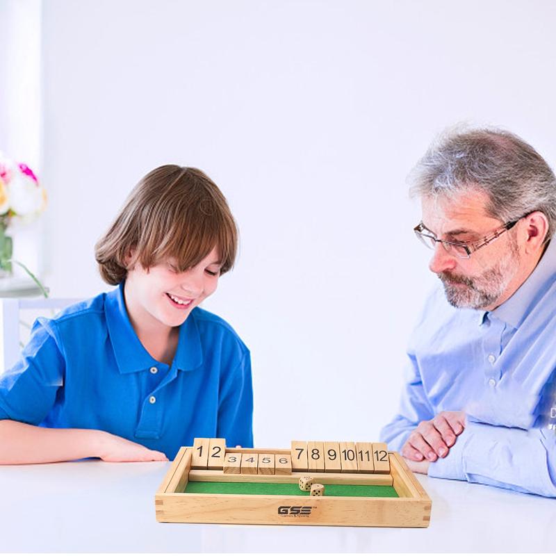 12 Numbers Shut The Box Board Game, Pub Board Dice Game