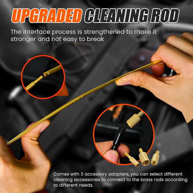 Universal Gun Cleaning Kit for All Caliber Pistol Rifle Handgun Shotgun Hunting Cleaning Kit with Brass Rods and Tough Carrying Case, Gun Accessories Gifts for Men