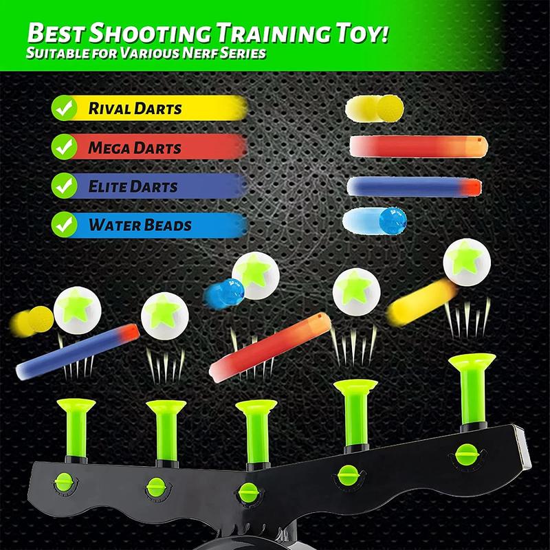 Shooting Targets for Nerf Guns Shooting Game Glow in The Dark Floating Ball Target Practice Toys for Kids Boys Hover Shot 1 Blaster Toy Gun 10 Soft Foam Balls 3 Darts Gift nerf gun