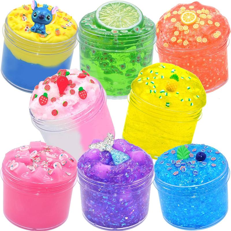 Newest Crunchy Slime 8 Packed for Kids, Super Soft and Non-Sticky, Birthday Gifts Party Favors for Girl and Boys, Easter Egg Filling Stuffers