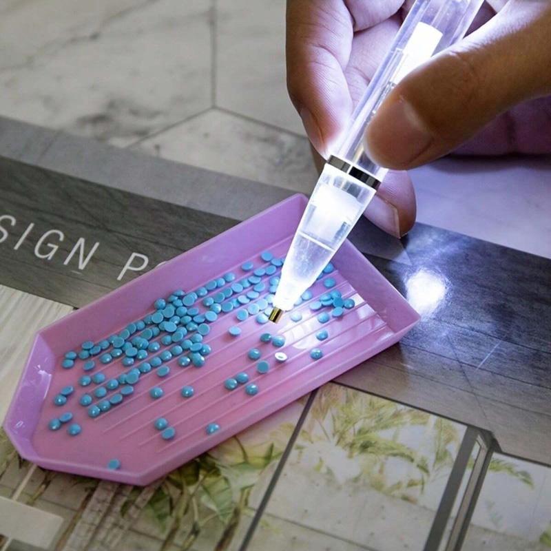 LED Glow Rhinestone Painting Pen, DIY Art Kit for Rhinestone Creations with LED Glow, Painting Enhanced Tools