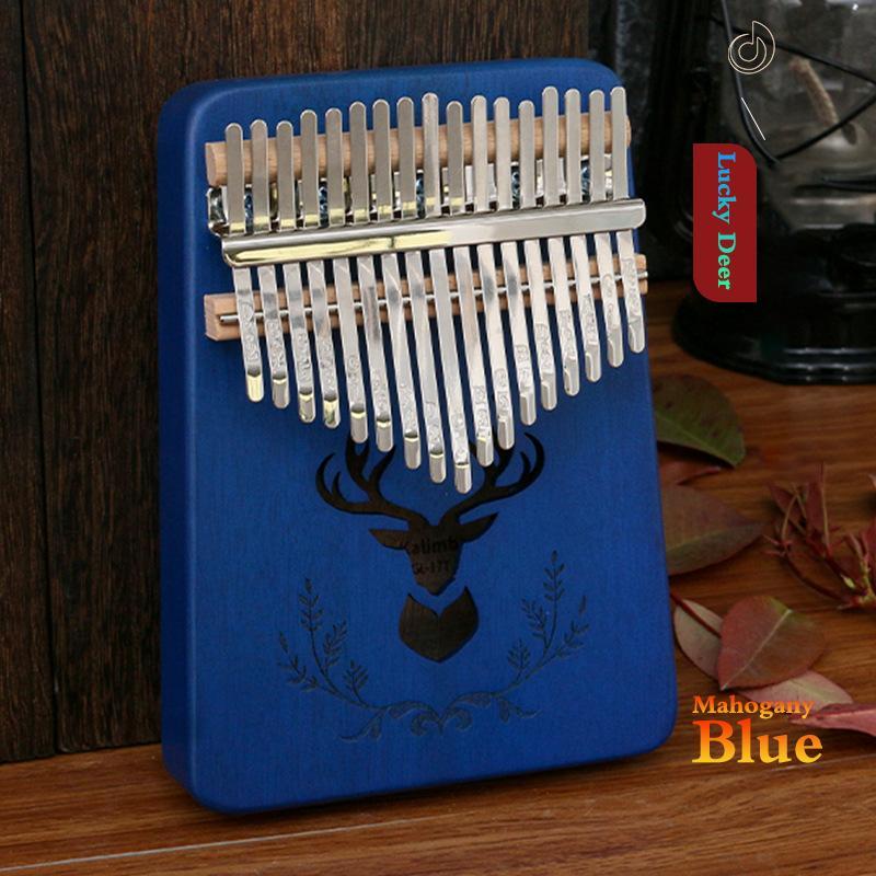 17 Keys Wood Kalimba – Blue Professional Thumb Piano Kit with Accessories, Ideal for Kids and Adults