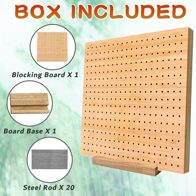 11.8 Inches  Wooden Board for Knitting Crochet and Granny Squares Blocking Board for Knitting and Crochet Projects Handcrafted Knitting Stainless Steel Pins