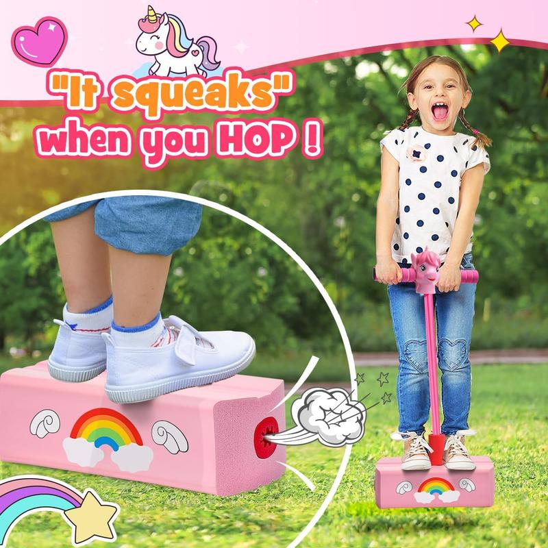 CHRISTMAS GIFT Jumping Helps Grow Taller, Unicorn Toys for Girls Age 4-6, Foam Pogo Jumper for Kids Pogo Stick for Kids,