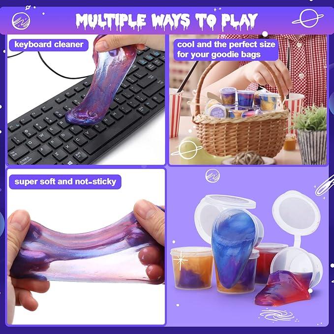 Slime Party Favors for Kids: 6-7-8-9-10 Year Old Girl Boy Birthday Present Not-Sticky Slime Kits for Party Supplies for Easter Basket Stuffers 20PCS