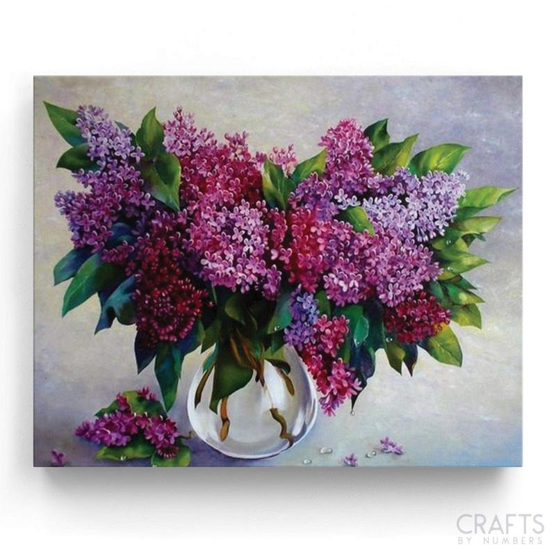 Crafts by Numbers Purple Flowers Collection Paint by Numbers Kit - DIY Painting Supplies