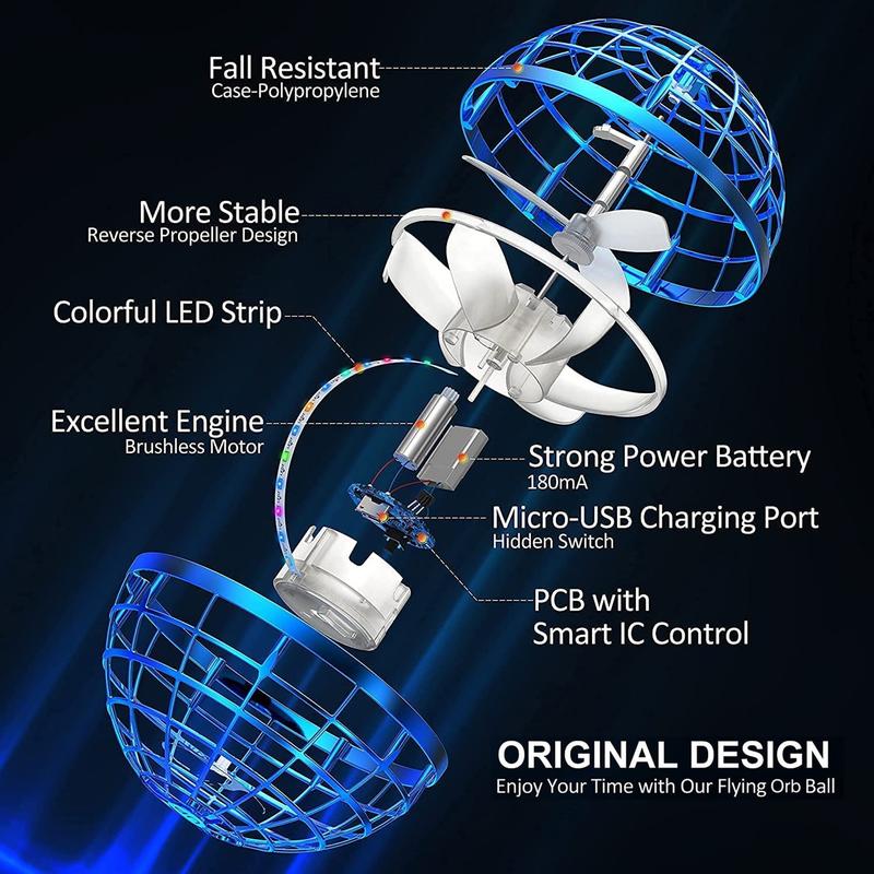 USB Charging Ball Flying Orb Ball Toy,Hand Drone Orbit,Hand Controlled Boomerang Hover Ball,Cosmic Globe Boomerang Hover Ball Galactic Fidget Spinner,Cool Toys Gift for Boys Girls Teens Outdoor Toys,Halloween,Easter,Christmas Gifts