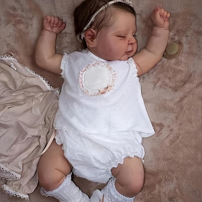 20in 50 cm Realistic baby doll - Lifelike baby doll with soft touch 3D skin, hand-painted details, sleeping position, perfect for children and collectors for birthday, Christmas or New Year gifts