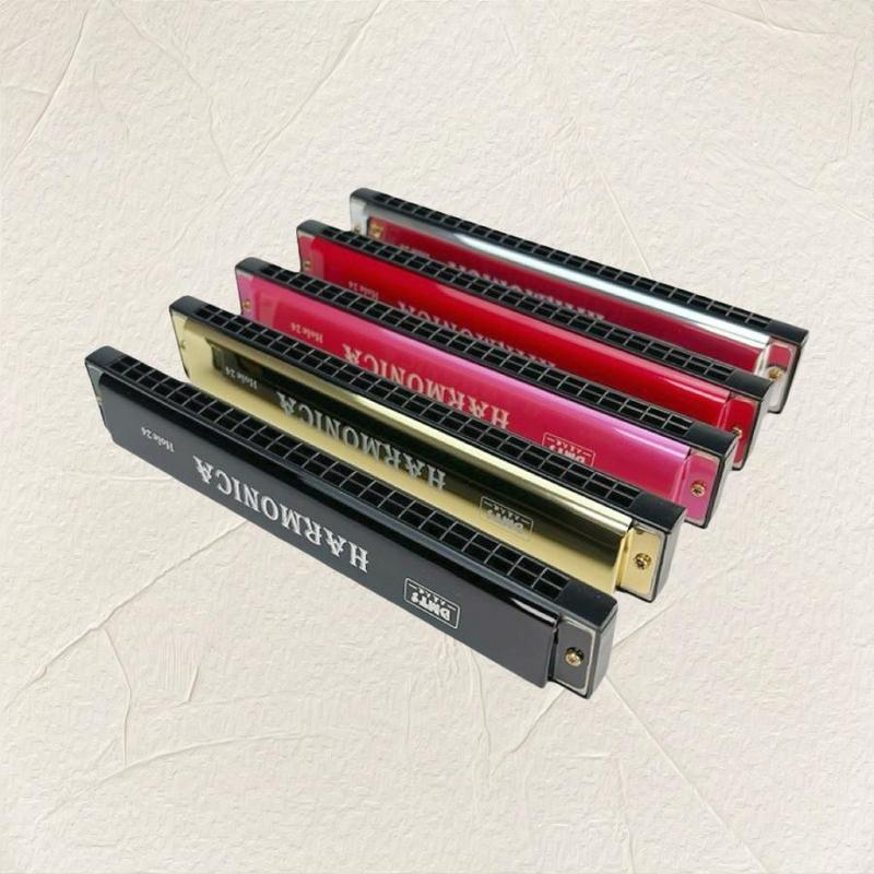 24 Hole Harmonica, C Key Harmonica, Musical Instrument for Beginners, Musical Instruments & Accessories for Home & School