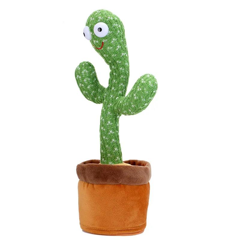 1pc dancing cactus toys repeat talking, wriggle and sing plush toys