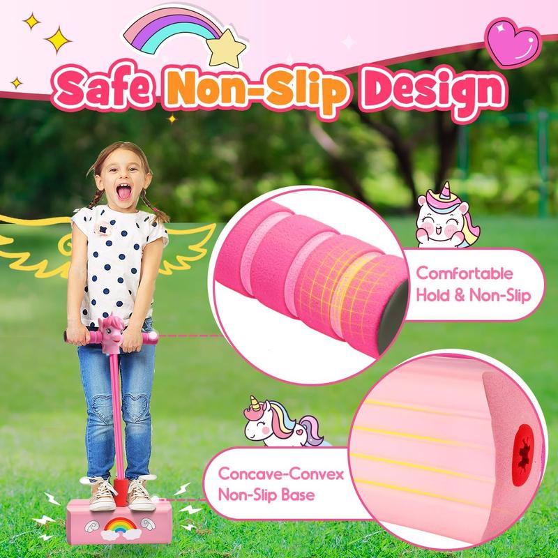 CHRISTMAS GIFT Jumping Helps Grow Taller, Unicorn Toys for Girls Age 4-6, Foam Pogo Jumper for Kids Pogo Stick for Kids,