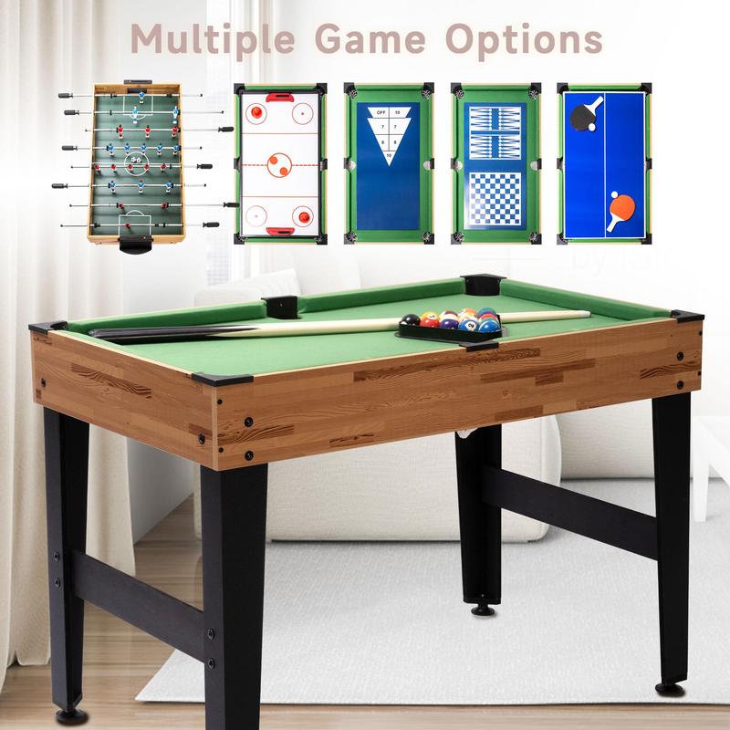 SUPTERON Multi Game Table 13-in-1,Football, Air Hockey, Billiards, Ping Pong, Shuffleboard, Chess, Checkers, Bowling, Backgammon, Horseshoe Cast Puzzle, Dominoes, Ring toss, Cards