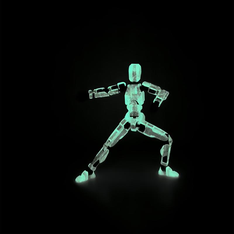 Pre-Assembled Luminous T13 3D Printed Fully Articulated Robot Model - Ready for Stop-Motion, Halloween, and Christmas Gifts