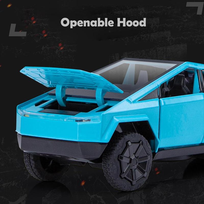 Pick-Up Truck Toy for Kids, Pickup Toy Truck Model, Alloy Truck Vehicles with Sound & Light, Pick-Up Truck Gift for Adults Kids Play or Display (Blue)