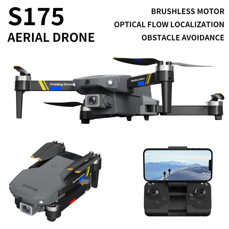 with 2 batteries, beginner drone, dual lens aerial photography, brushless motor, quadcopter, optical flow positioning, remote-controlled airplane toy, holiday outdoor toy gift, Christmas and Halloween gift