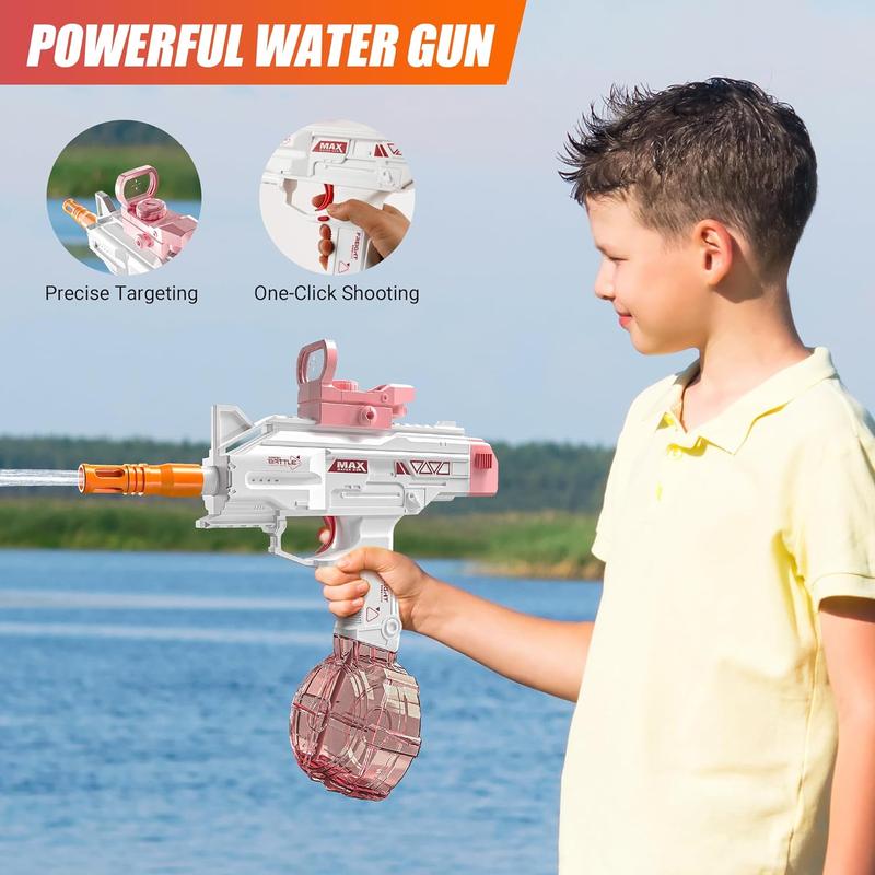 2 Packs of Electric Water Gun Toys for Adults and Kids, Continuous Shooting Water Toys with a Range of Up to 32 Feet, Powerful Automatic Handheld Water Toys, Suitable for Pool Beach Outdoor Games