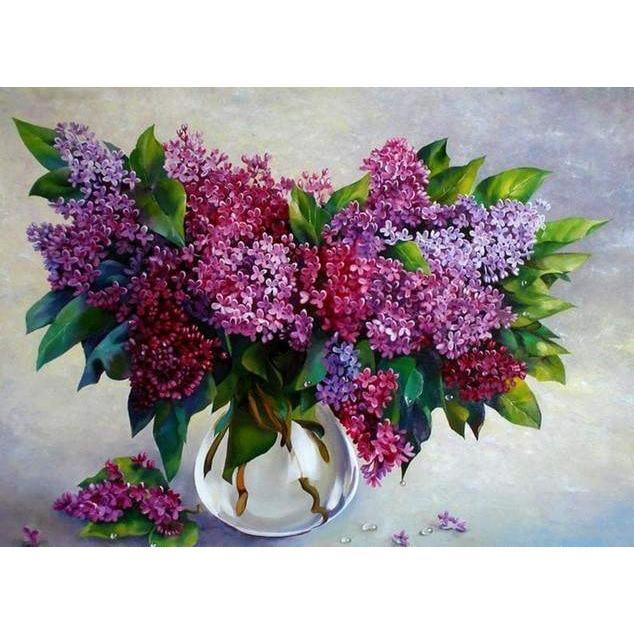 Crafts by Numbers Purple Flowers Collection Paint by Numbers Kit - DIY Painting Supplies