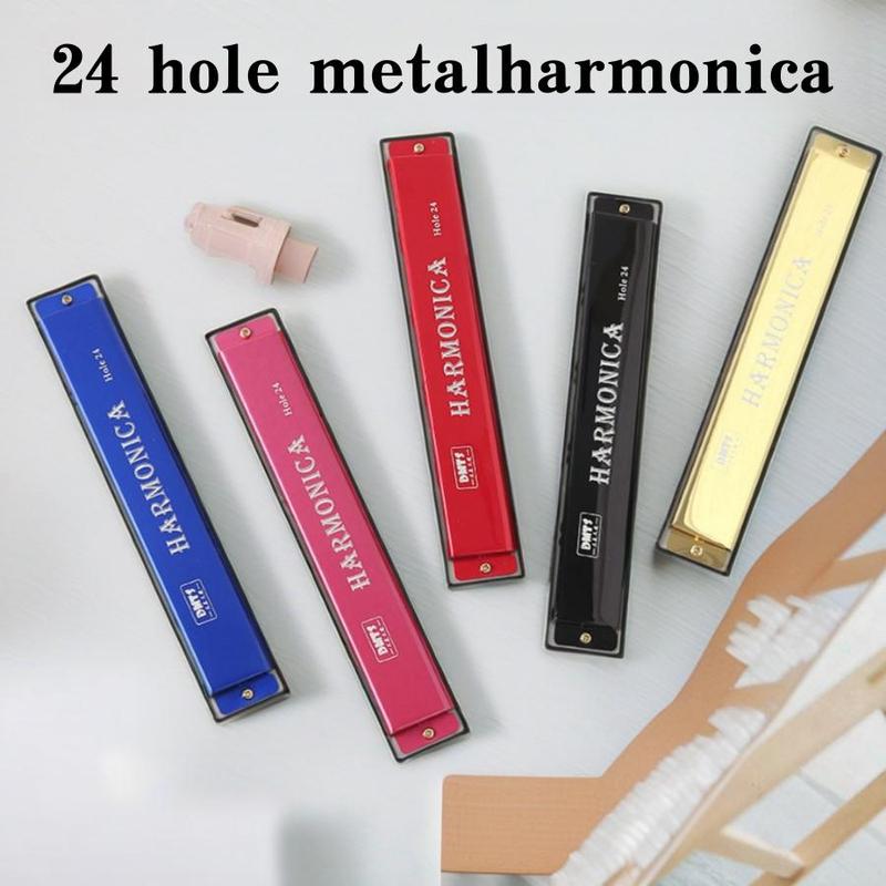 24 Hole Harmonica, C Key Harmonica, Musical Instrument for Beginners, Musical Instruments & Accessories for Home & School