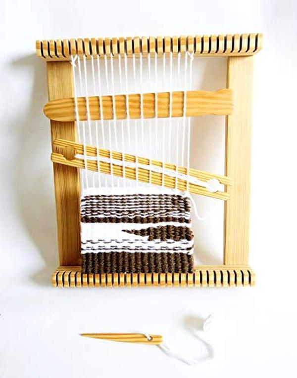 ThomaSWillisStudios Weaving Loom Kit with shuttle, shed stick and 3 weaving needles