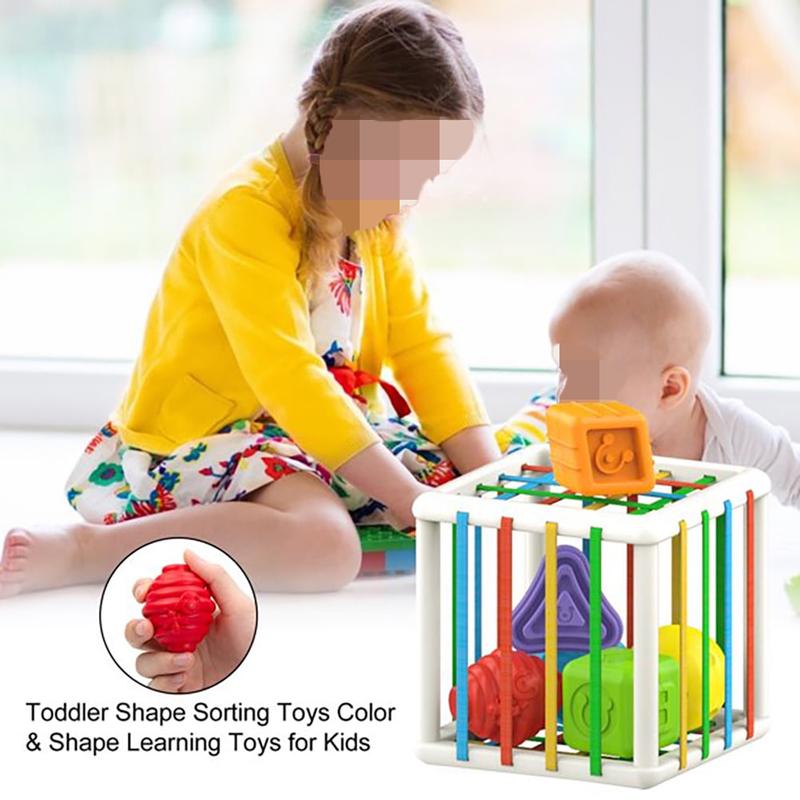 Shape Sorting Toys, Montessori Learning Toys for Boys Girls Christmas Birthday Gifts