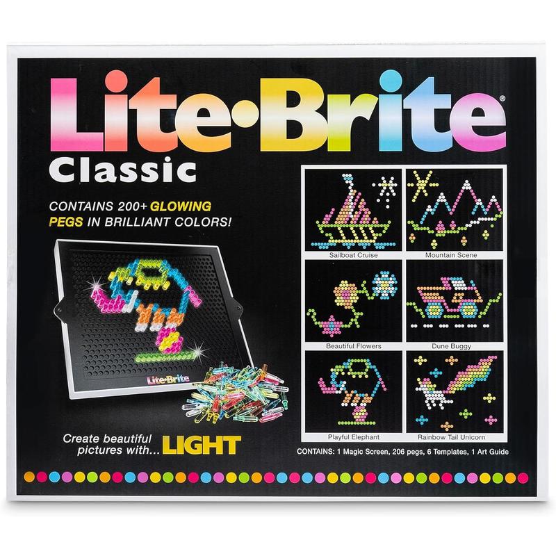 Lite Brite Classic, Favorite Retro Toy - Create Art with Light, STEM, Educational Learning, Holiday, Birthday, Gift, Boys, Kid, Toddler, Girls Age 4+