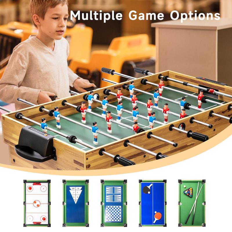 SUPTERON Multi Game Table 13-in-1,Football, Air Hockey, Billiards, Ping Pong, Shuffleboard, Chess, Checkers, Bowling, Backgammon, Horseshoe Cast Puzzle, Dominoes, Ring toss, Cards