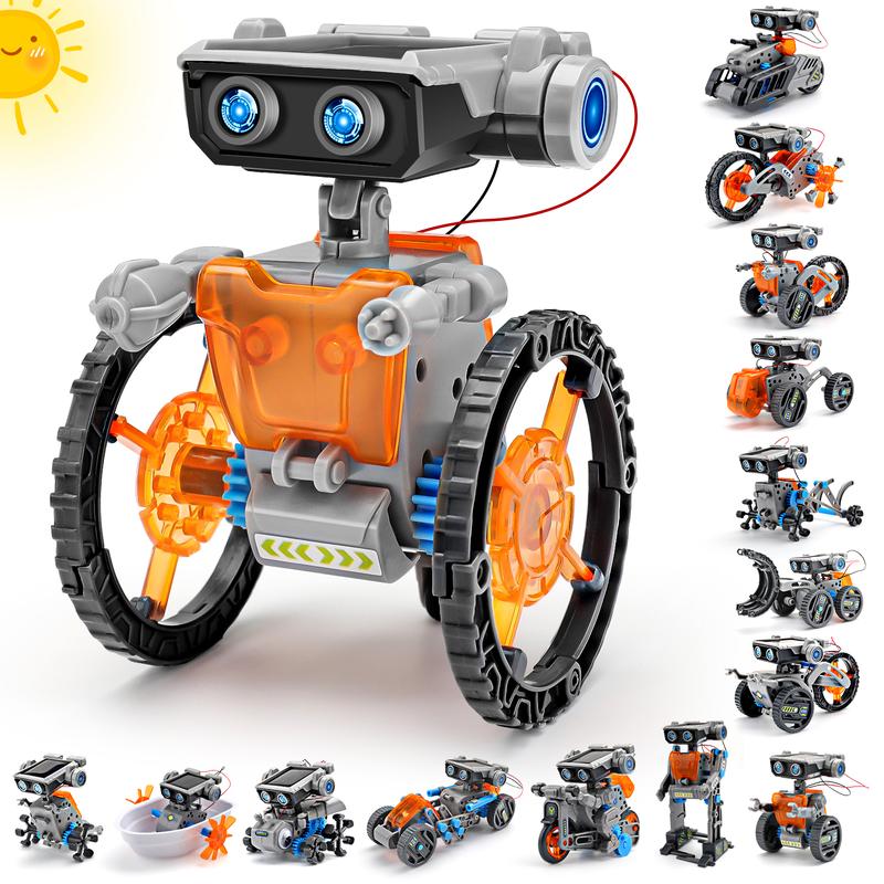 Sillbird STEM 15-in-1 Solar Robots Toys for Boys Age 8-13, Solar or Battery Dual Power Drive DIY Building Science Education Kits, Birthday Gifts for Boys and Girls Aged 8 9 10 11 12 13 14 Years Old