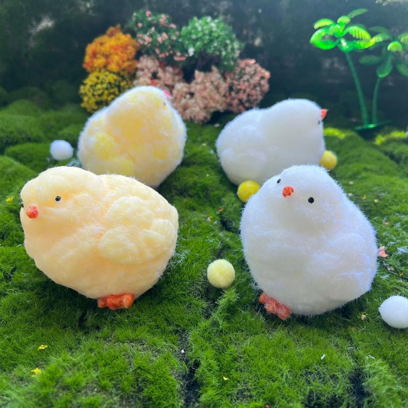 Children's toy Handmade Squishy Chick Soft Squishy Fidget Toys Silicone Squeeze Toys for Stress Relief ( Chicken ) Christmas Gift