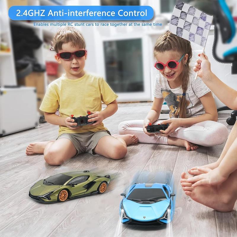 Remote Control Car 1:24 Officially Licensed 2.4GHZ Rc Cars Lambo Sport Racing Toy Car for Kids Boys 4-7 Years Blue