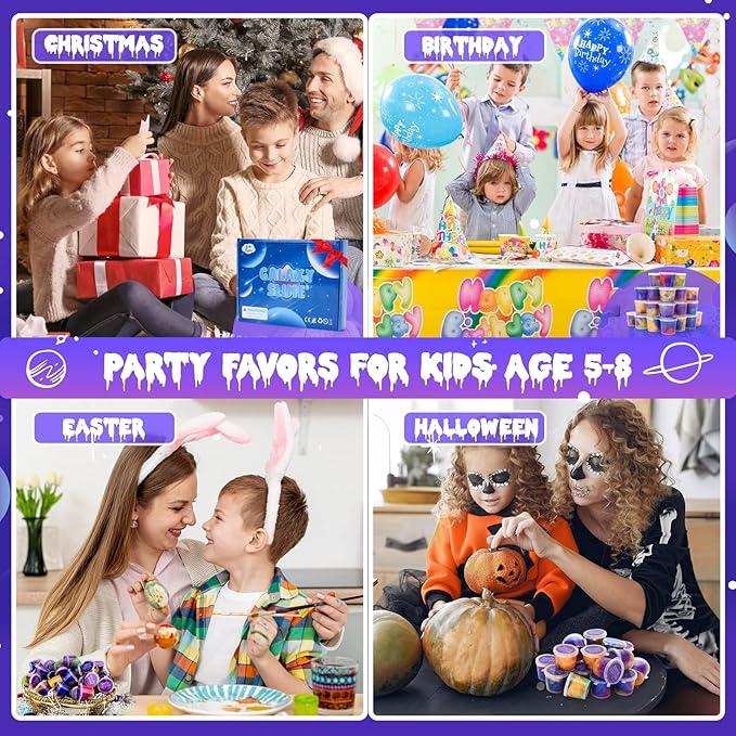 Slime Party Favors for Kids: 6-7-8-9-10 Year Old Girl Boy Birthday Present Not-Sticky Slime Kits for Party Supplies for Easter Basket Stuffers 20PCS