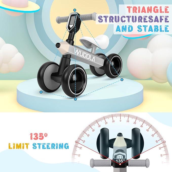 Wudola Baby Balance Bike(10-36 Months)  - No Pedal, Silent Wheels, Soft Seat, ​Promoting Baby Sport - Perfect Birthday Gift for Toddler Boys and Girls