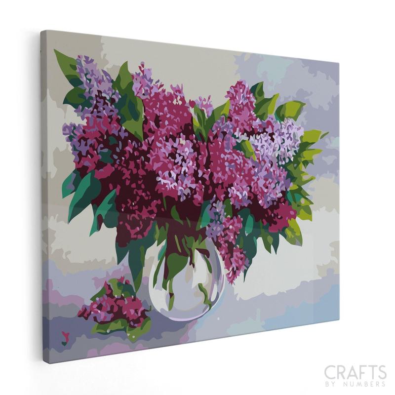 Crafts by Numbers Purple Flowers Collection Paint by Numbers Kit - DIY Painting Supplies