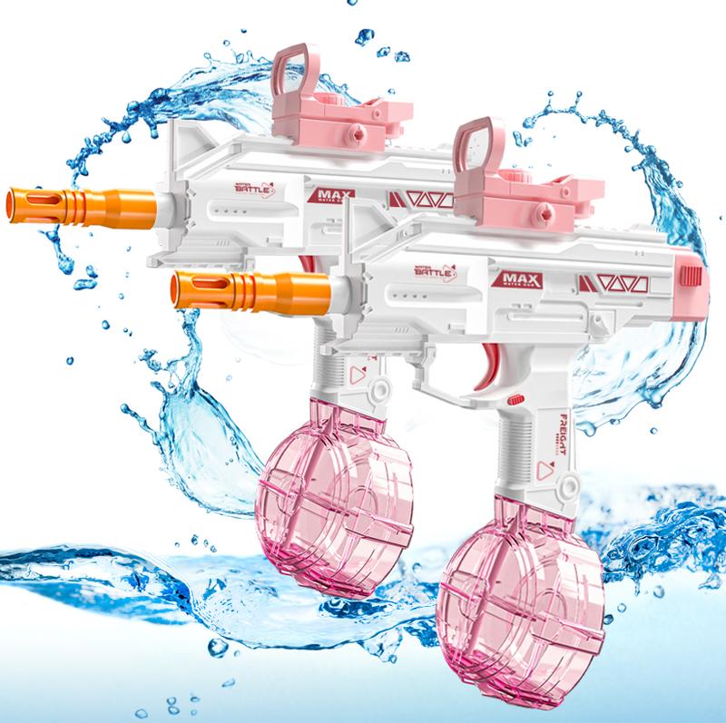 2 Packs of Electric Water Gun Toys for Adults and Kids, Continuous Shooting Water Toys with a Range of Up to 32 Feet, Powerful Automatic Handheld Water Toys, Suitable for Pool Beach Outdoor Games