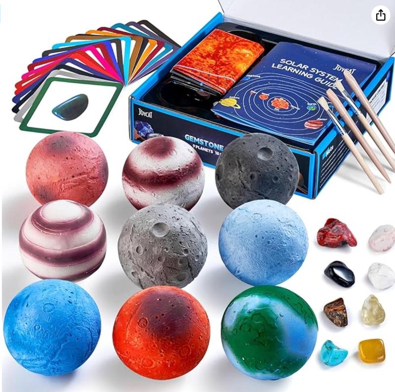 JoyCat Gemstone Dig Kit, Excavate 18 Gems from The Solar System, Space Planet Toys STEM Science Kits