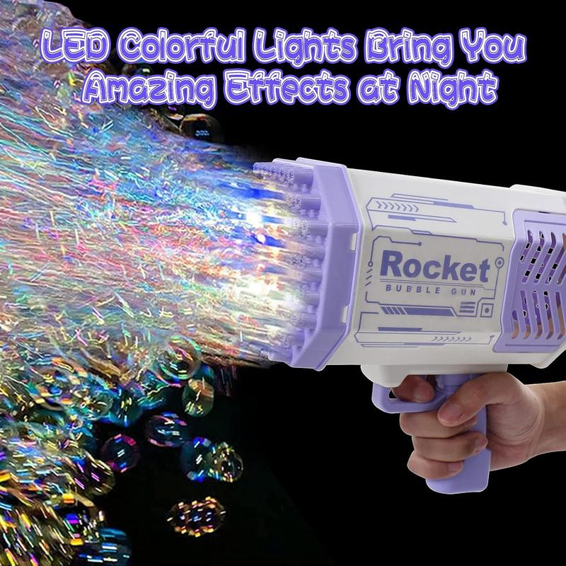 FLASH SALE 51%  Bubble Gun Rocket 69 Holes Soap Blaster Machine, Bazooka Bubble Launcher Blower Toys for Kids Outdoor Indoor, Bubble Maker for Party Birthday Wedding