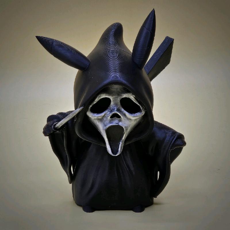 Ghost Face Pikachu Halloween 3d Printed Statue