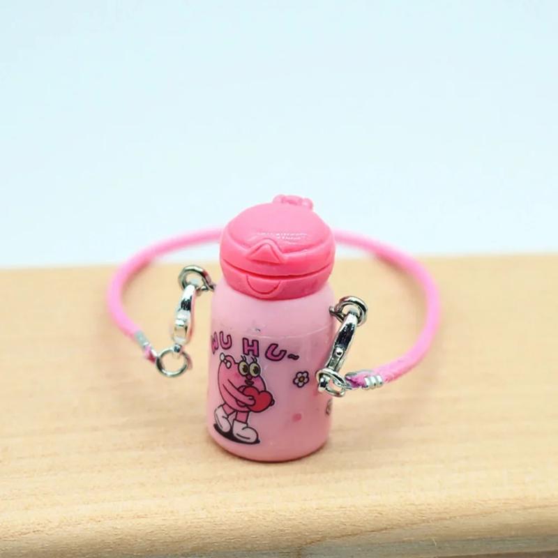 (No Doll) Mini Doll'S Clothes Outfit Accessories For Korea Labubu V1 V2 Idol Sitting Party Pink And White Striped Sweater Cup Clothing