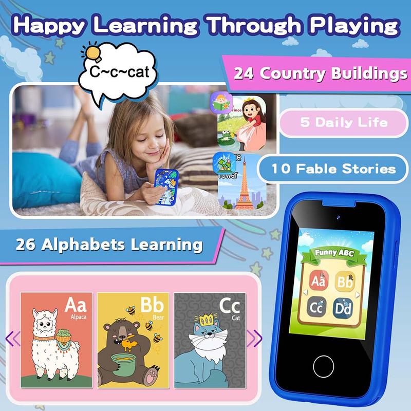 Safe & Fun Kids Phone for Girls, Ages 3-10 - Dual Camera, Games, Music Player, Perfect for Christmas & Birthday Gifts, Safe for Toddlers