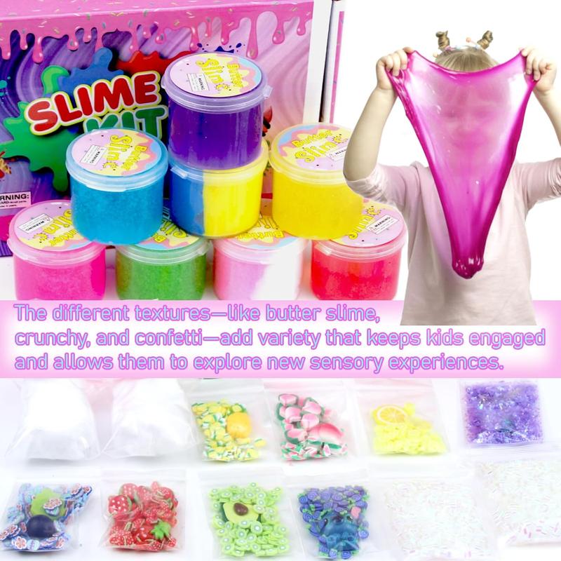 Newest Crunchy Slime 8 Packed for Kids, Super Soft and Non-Sticky, Birthday Gifts Party Favors for Girl and Boys, Easter Egg Filling Stuffers