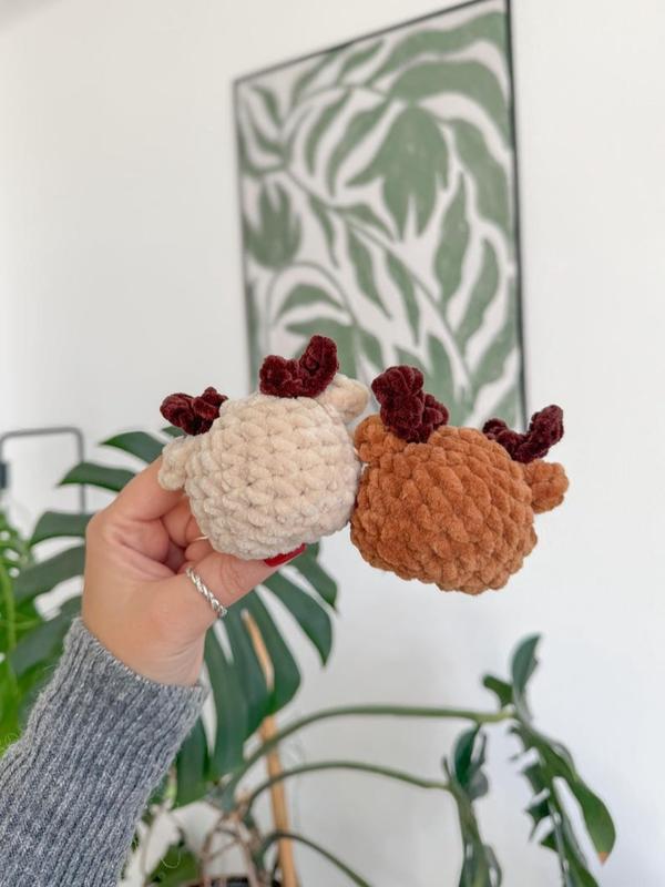 Mini Rudolph Reindeer Crochet, winter Christmas diy, Christmas Crochet (Handmade goods will be made by hand so the production time will be a little longer)