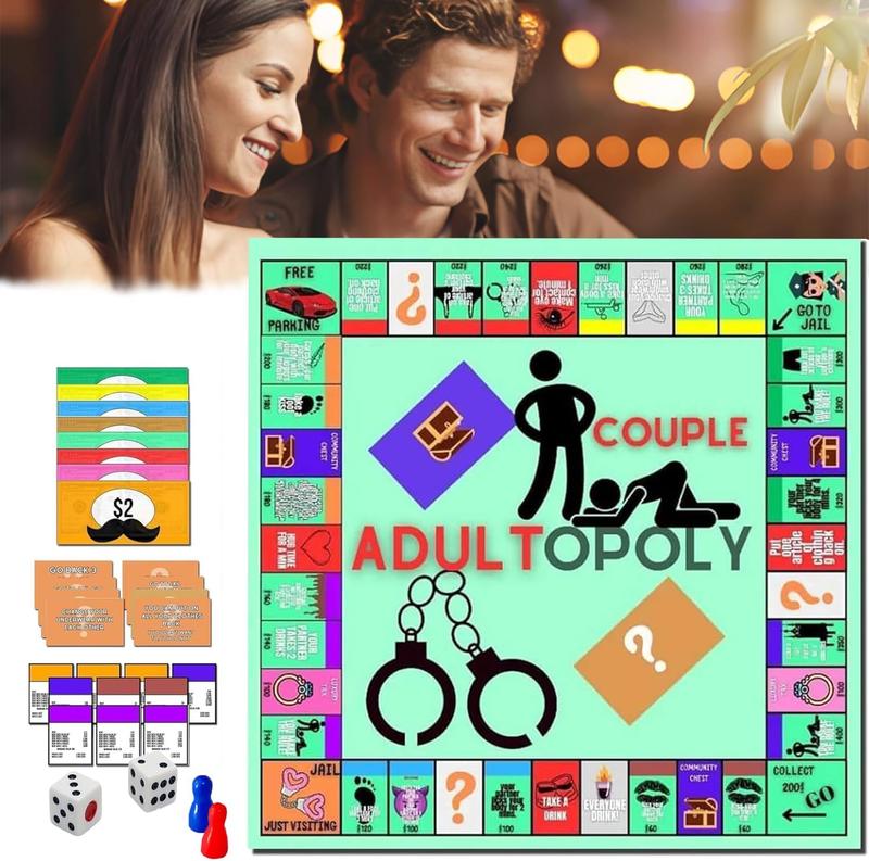 Couple Adultopoly Board Game for Adults - Relationship Card Game Props