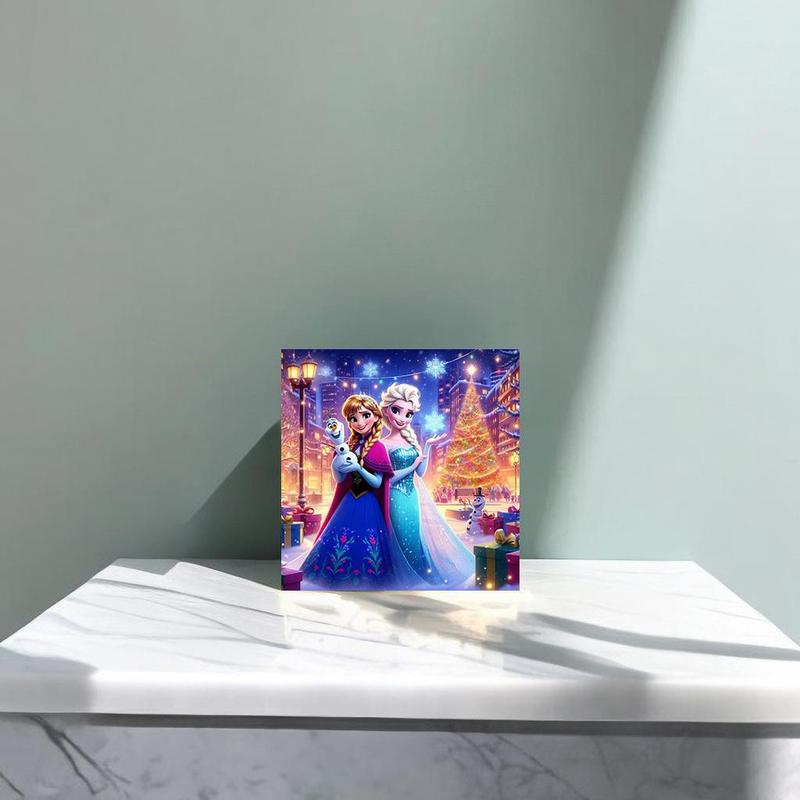 Elsa & Anna Pattern DIY Diamond Arts Colorful Painting Kit without Frame, 5D Diamond Arts Colorful Painting for Home Party Decor