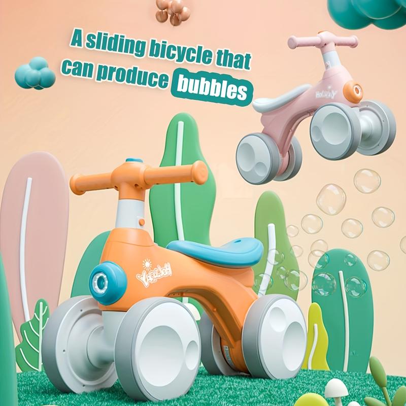 Kids' Scooters Bubble balance Bike toddler bike rears with bubble music lights Baby boys and girls Twister four-wheeled pedalless bike Christmas Gift