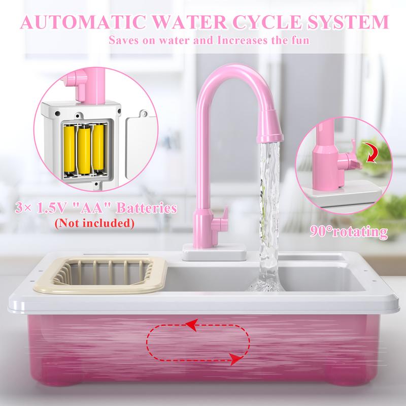 Automatic Circulation Sink Indoor And Outdoor Warm Water Color Changing Kitchen Toy，Christmas Holiday Gifts