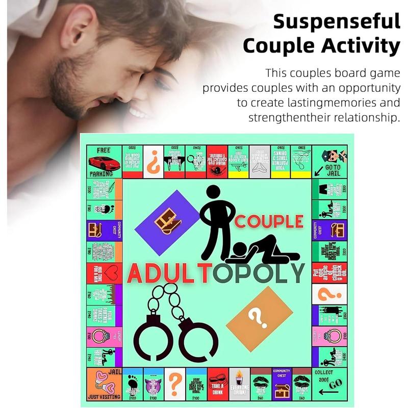 Adultopoly Board Game, Couple Piles Card Game, Board Games for Adult, Adult Monopoly Interactive Fun Games, Couples to Warm Up Their Relationship