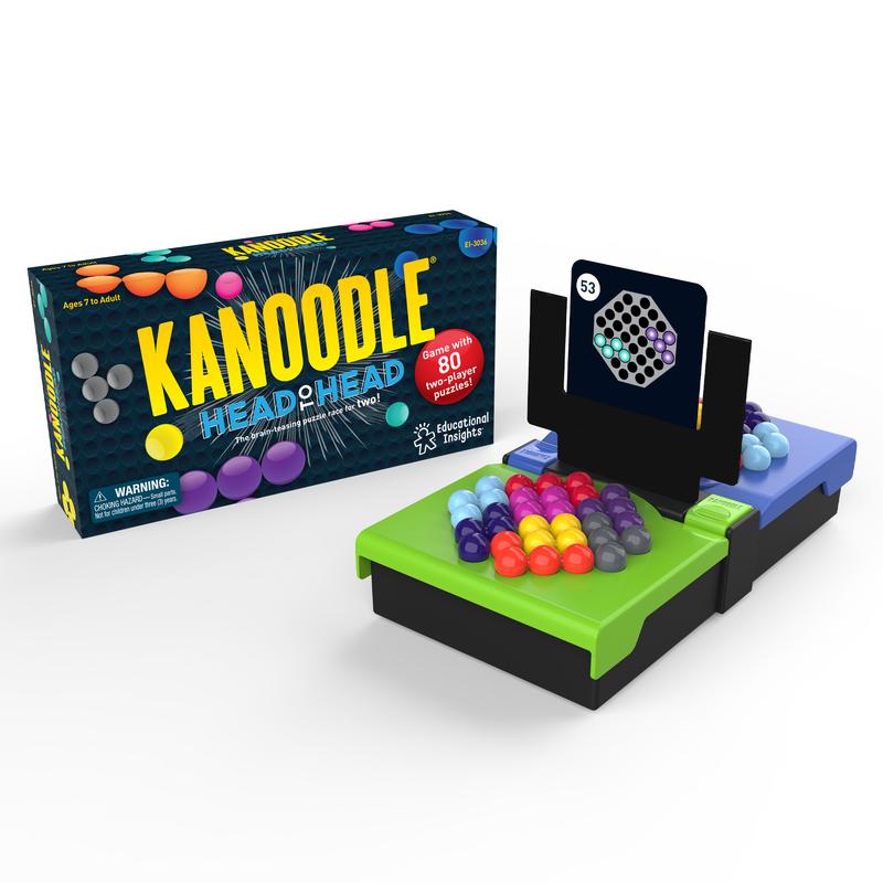 Educational Insights Kanoodle Head-to-Head Puzzle for 2 Players, Brain Teaser Game for Kids, Teens and Adults, Featuring 80 Challenges, Stocking Stuffer, Gift for Ages 7+